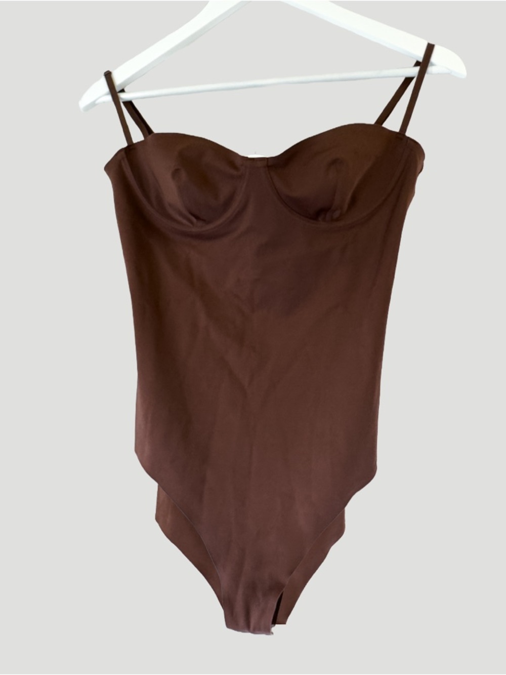 Zara Brown Molded-Cup Bandeau Bodysuit